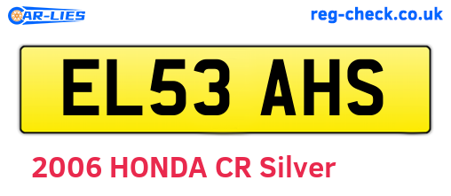 EL53AHS are the vehicle registration plates.
