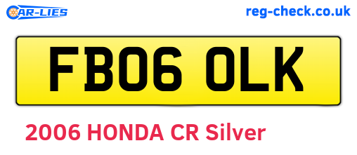FB06OLK are the vehicle registration plates.