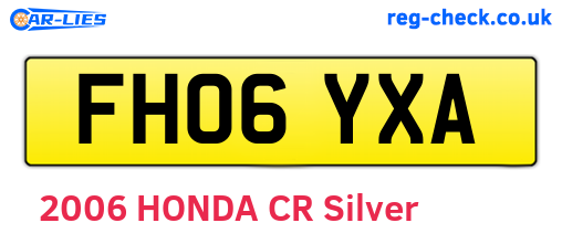 FH06YXA are the vehicle registration plates.