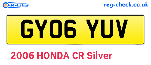 GY06YUV are the vehicle registration plates.