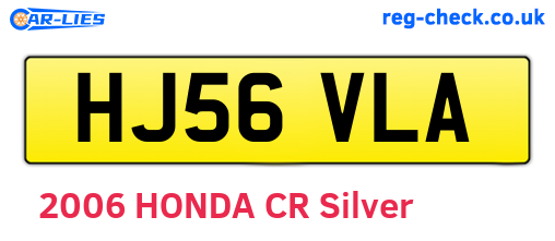 HJ56VLA are the vehicle registration plates.