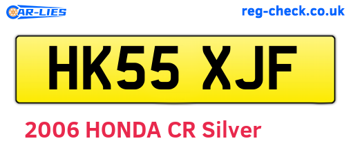 HK55XJF are the vehicle registration plates.