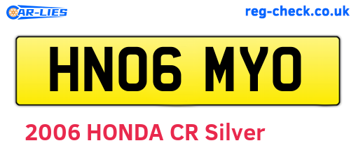 HN06MYO are the vehicle registration plates.