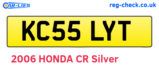 KC55LYT are the vehicle registration plates.