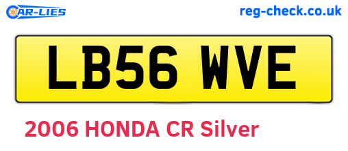 LB56WVE are the vehicle registration plates.