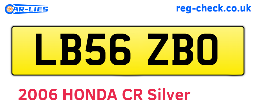 LB56ZBO are the vehicle registration plates.