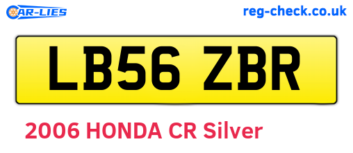 LB56ZBR are the vehicle registration plates.