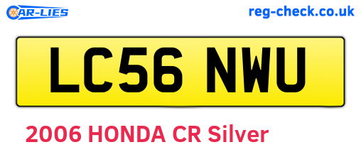 LC56NWU are the vehicle registration plates.