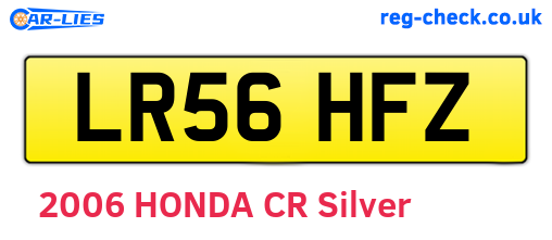 LR56HFZ are the vehicle registration plates.