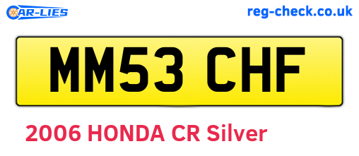 MM53CHF are the vehicle registration plates.