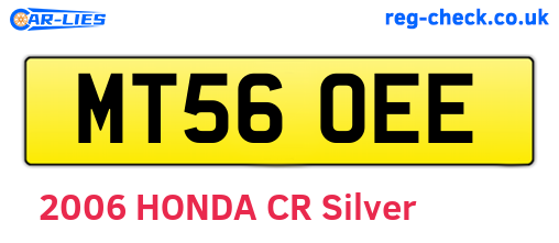 MT56OEE are the vehicle registration plates.