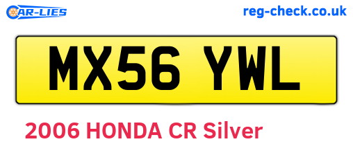 MX56YWL are the vehicle registration plates.