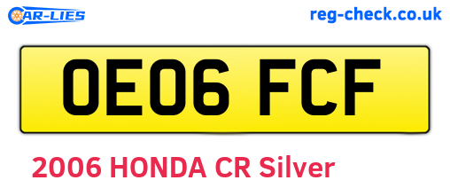 OE06FCF are the vehicle registration plates.
