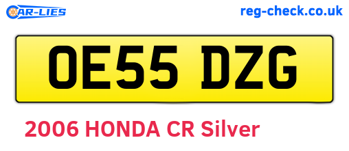 OE55DZG are the vehicle registration plates.