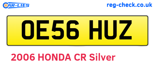 OE56HUZ are the vehicle registration plates.