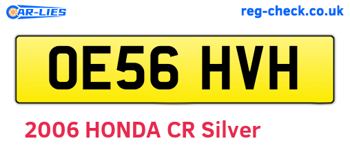 OE56HVH are the vehicle registration plates.