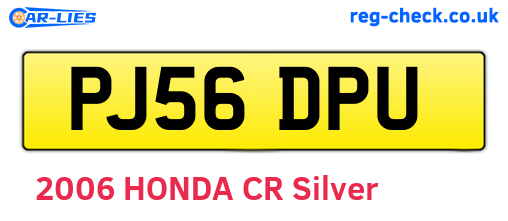 PJ56DPU are the vehicle registration plates.