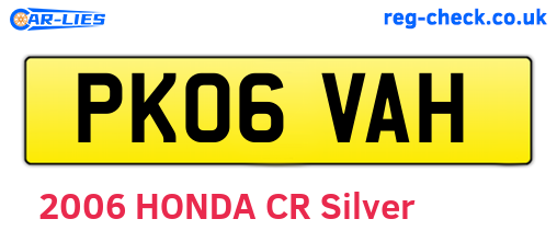 PK06VAH are the vehicle registration plates.