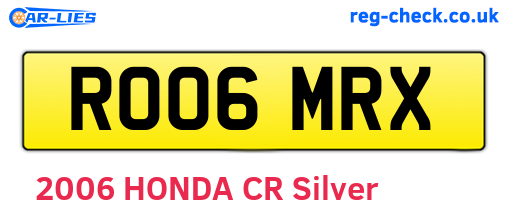 RO06MRX are the vehicle registration plates.