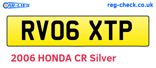 RV06XTP are the vehicle registration plates.