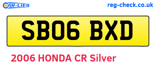SB06BXD are the vehicle registration plates.