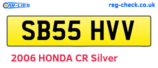 SB55HVV are the vehicle registration plates.