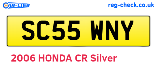 SC55WNY are the vehicle registration plates.