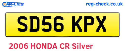 SD56KPX are the vehicle registration plates.