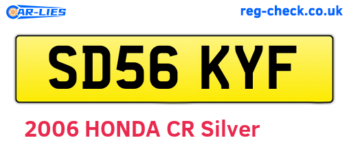 SD56KYF are the vehicle registration plates.