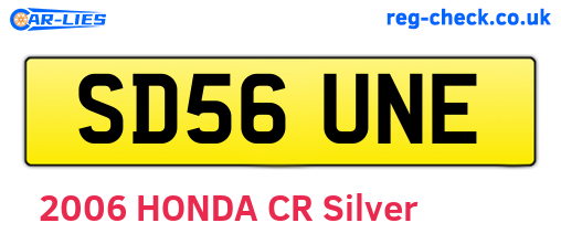 SD56UNE are the vehicle registration plates.