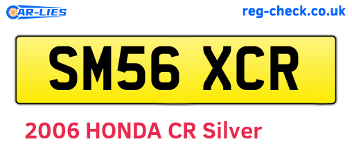 SM56XCR are the vehicle registration plates.