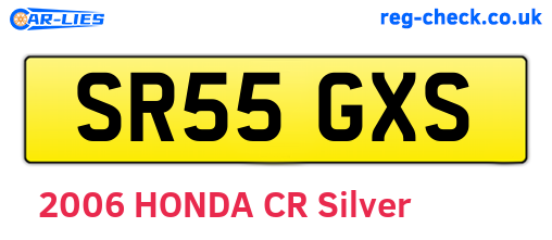 SR55GXS are the vehicle registration plates.