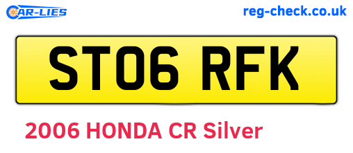 ST06RFK are the vehicle registration plates.