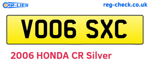 VO06SXC are the vehicle registration plates.