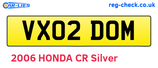 VX02DOM are the vehicle registration plates.
