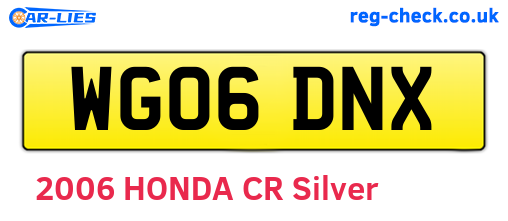 WG06DNX are the vehicle registration plates.