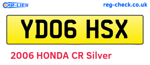 YD06HSX are the vehicle registration plates.