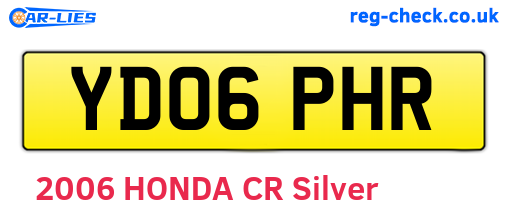 YD06PHR are the vehicle registration plates.