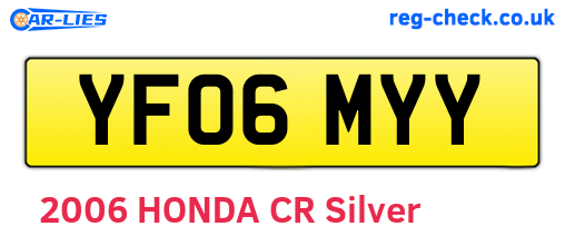 YF06MYY are the vehicle registration plates.