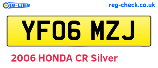 YF06MZJ are the vehicle registration plates.