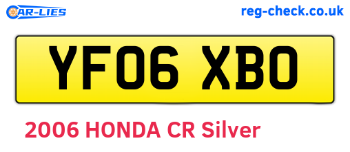 YF06XBO are the vehicle registration plates.