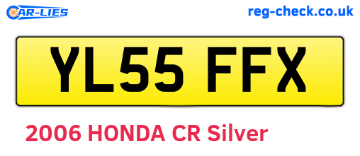 YL55FFX are the vehicle registration plates.