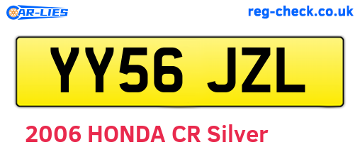 YY56JZL are the vehicle registration plates.