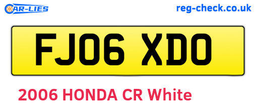 FJ06XDO are the vehicle registration plates.