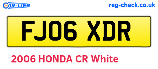 FJ06XDR are the vehicle registration plates.