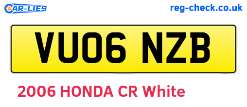 VU06NZB are the vehicle registration plates.