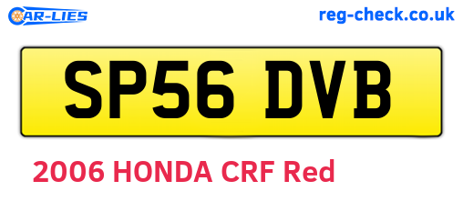 SP56DVB are the vehicle registration plates.