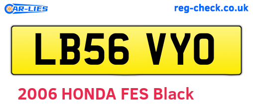 LB56VYO are the vehicle registration plates.