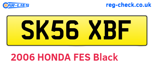SK56XBF are the vehicle registration plates.