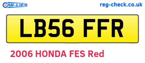 LB56FFR are the vehicle registration plates.
